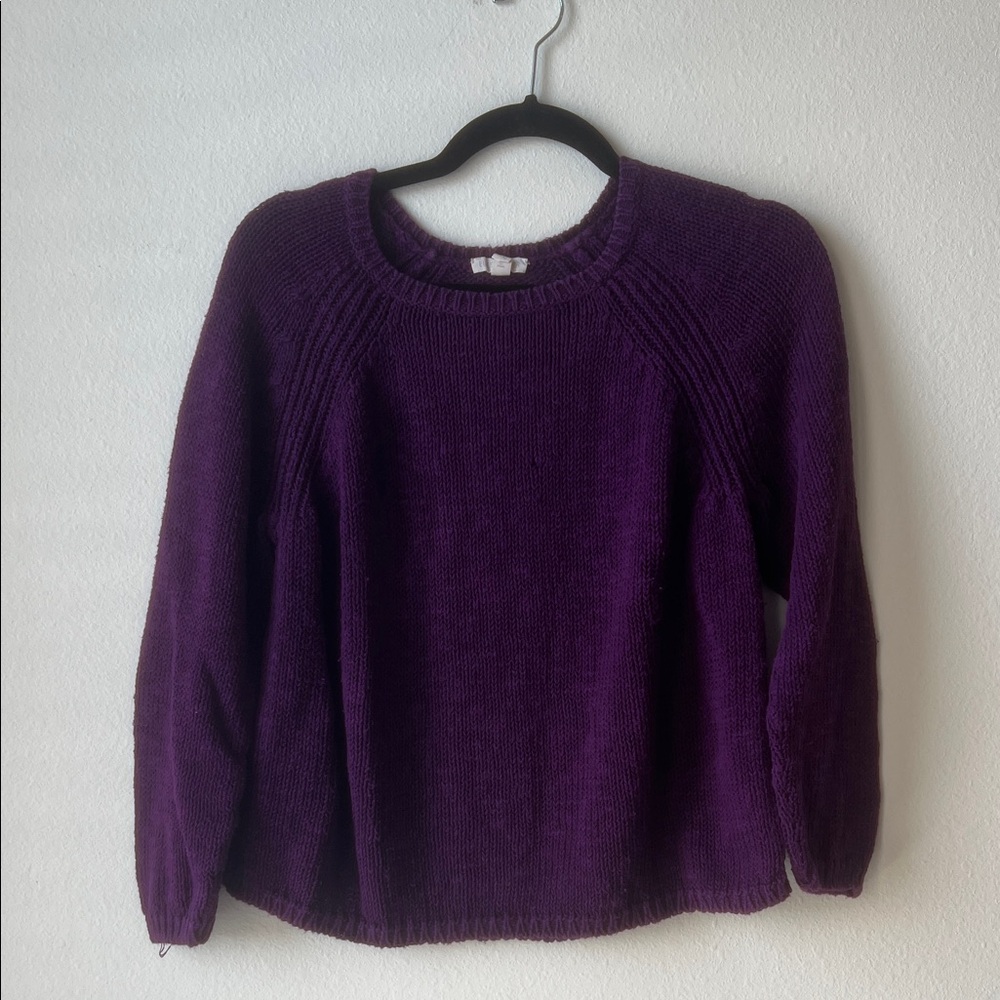 Eileen Fisher Rich Purple Crew Neck Sweater